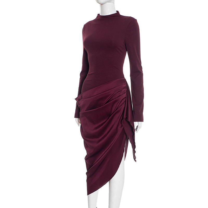 MB1429 Twist-Drape Midi Dress – Formal Occasion Wear for Women