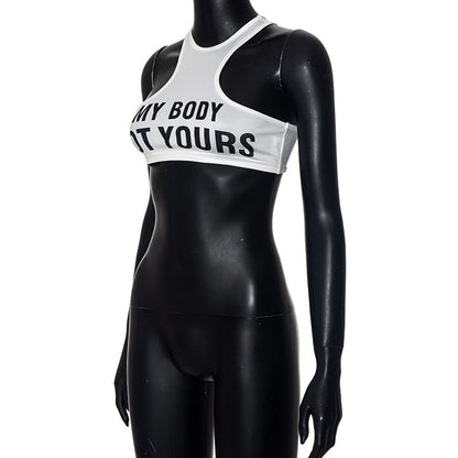 MB1008 Woman Graphic Crop Top