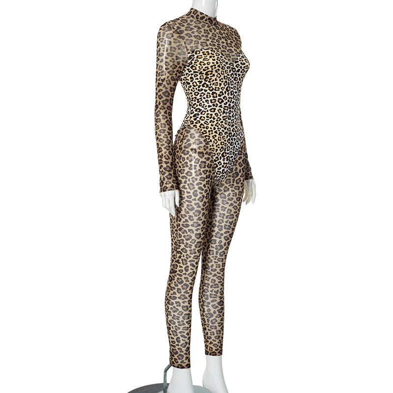 MB1016 Leopard Print Mesh Bodysuit