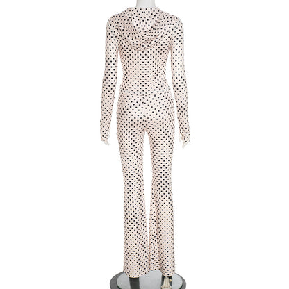 MB1036 Polka Dot Hoodie & Bodycon Pants Lounge Set