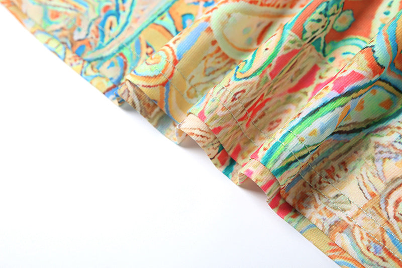 MB1114 Sheer Paisley Print Cutout Maxi Dress