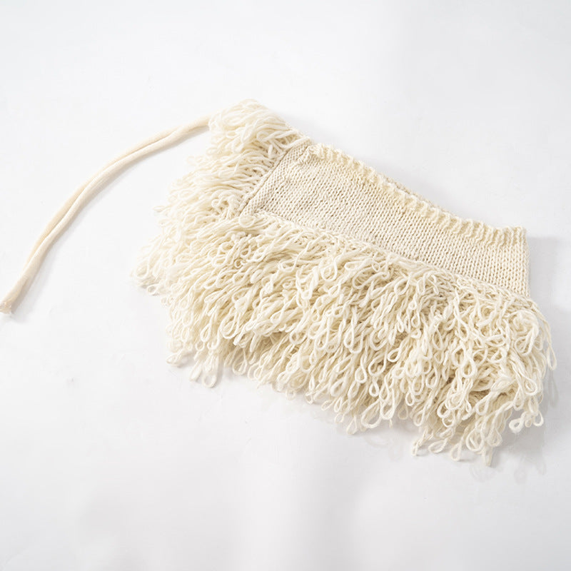 MB1022 Fringed Knit Set with Mini Skirt