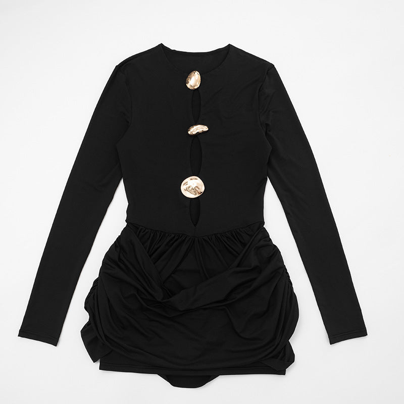 MB1423 Long Sleeve Cutout Mini Dress for Women