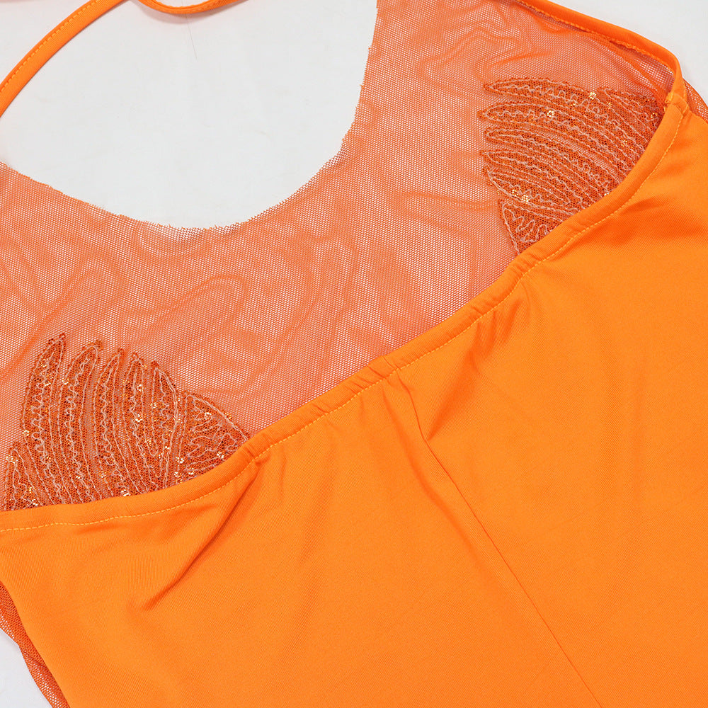 MB1211 Women's Mesh Sequin Bodycon Mini Dress