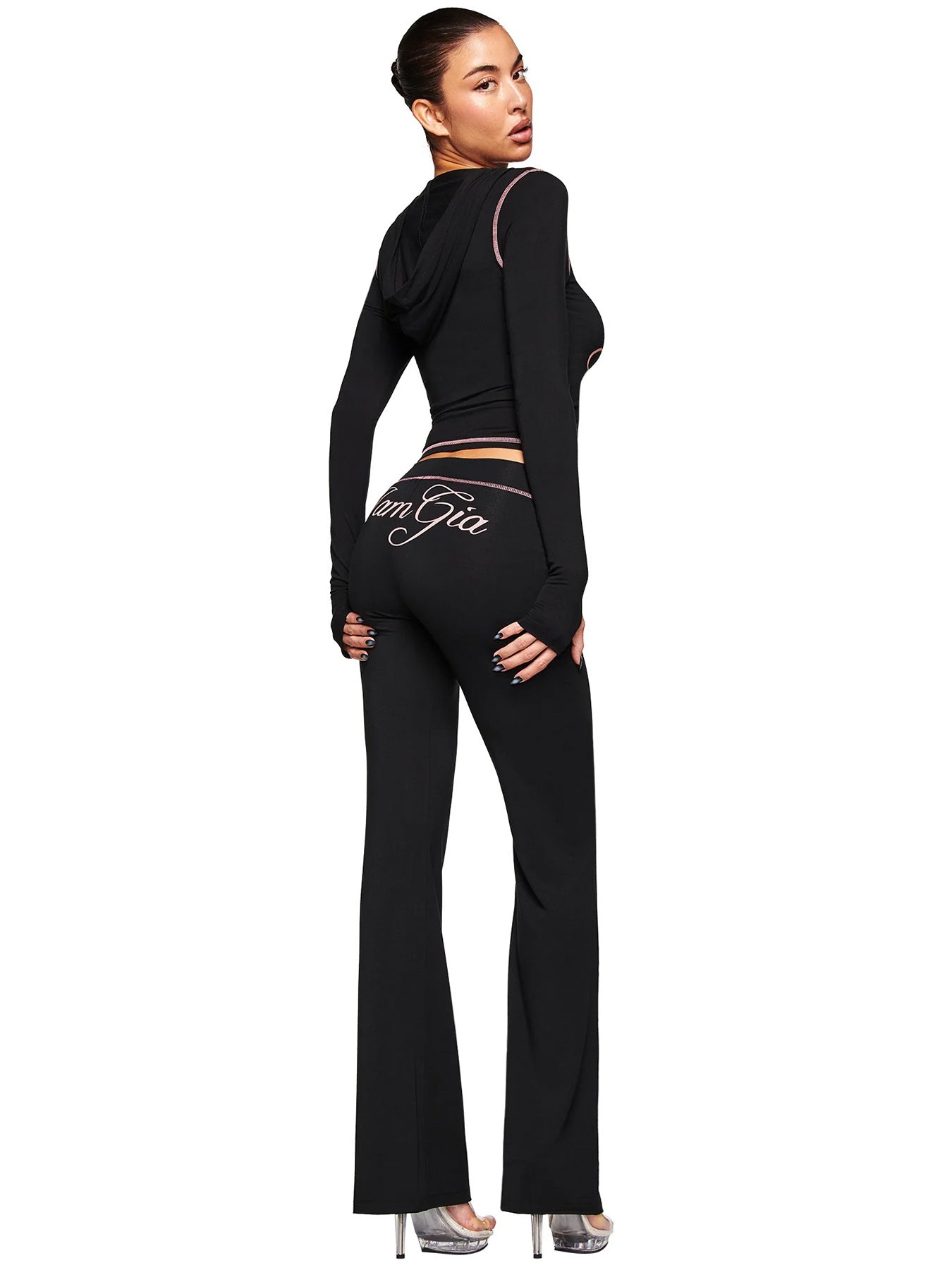 MB1717 Women’s Cropped Hoodie Tracksuit Set