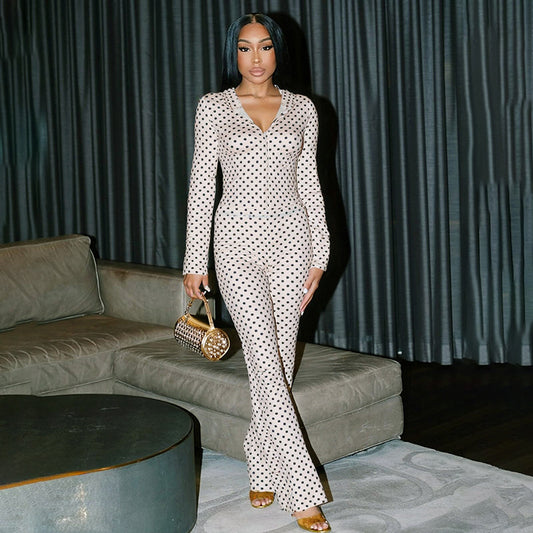 MB1036 Polka Dot Hoodie & Bodycon Pants Lounge Set