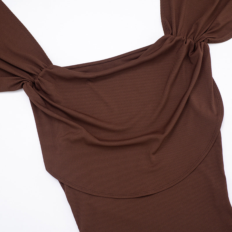 MB1049 Cape Sleeve Ribbed Knit Two-Piece Set