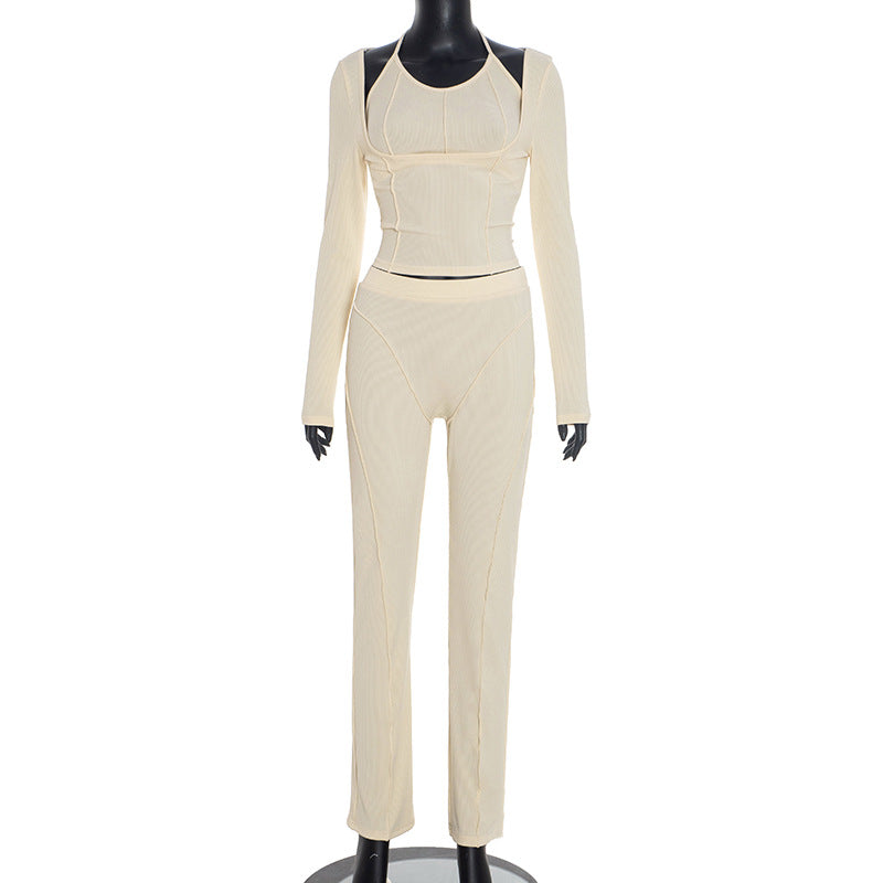 MB1086 Women's 3 Piece Ribbed Outfit Set
