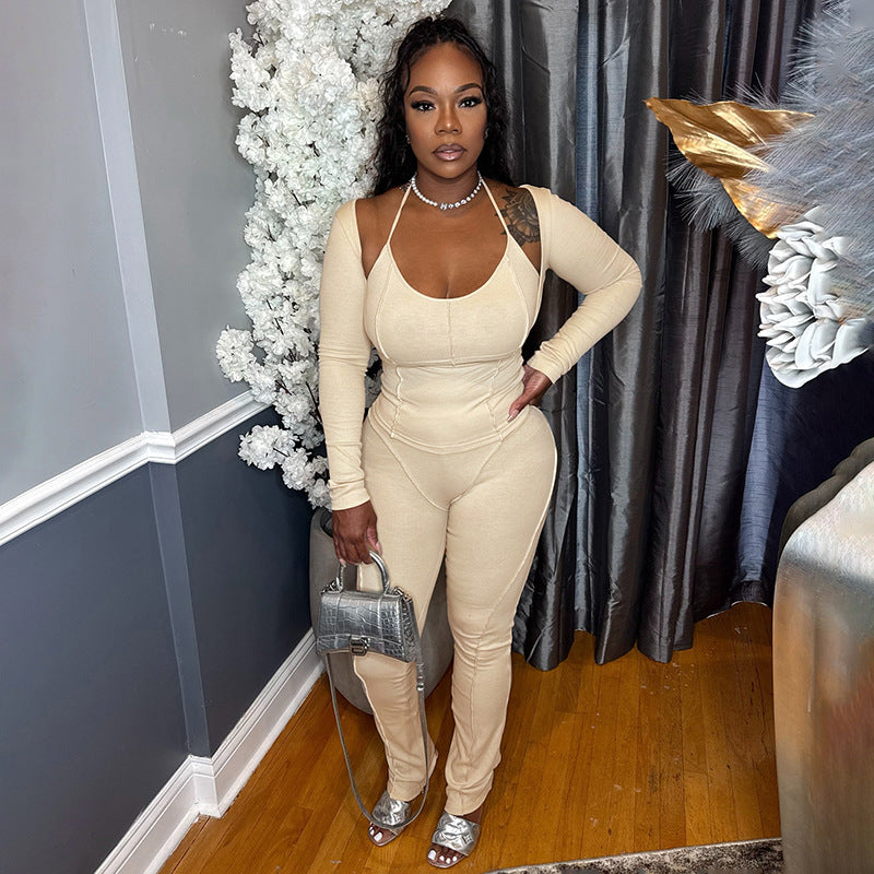 MB1086 Women's 3 Piece Ribbed Outfit Set