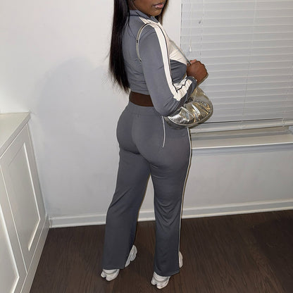 MB1014  Woman Color Block Tracksuit