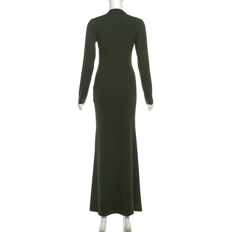 MB1147 Women’s Olive Green Maxi Dress