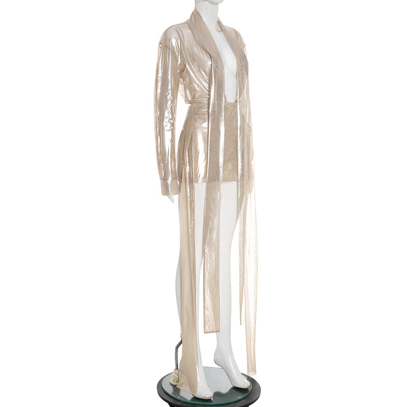 MB1070 Women's Shiny Satin Two-Piece Set