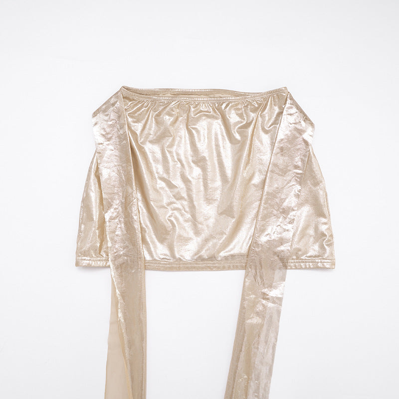 MB1070 Women's Shiny Satin Two-Piece Set