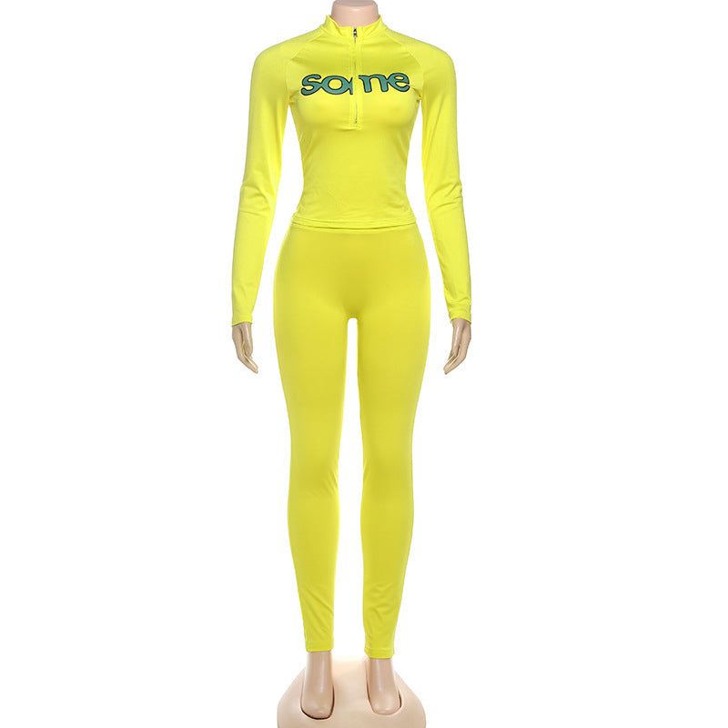 MB1513 Letter Print Two-Piece Tracksuit Women’s Loungewear