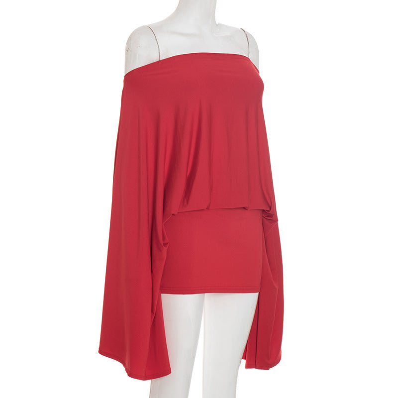 MB1063 Balloon Sleeve Top & Bodycon Skirt Two - Piece Set