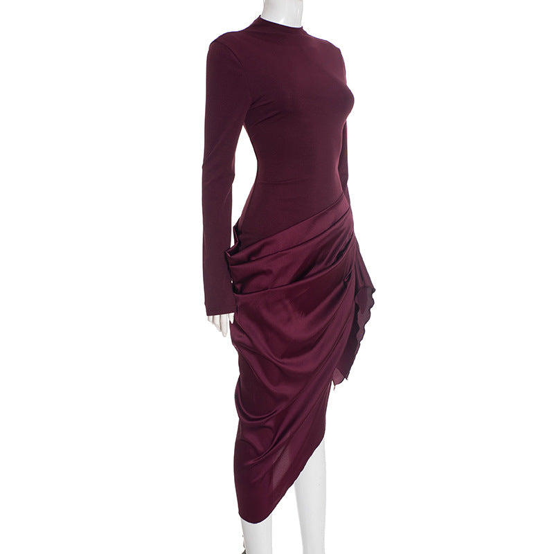 MB1429 Twist-Drape Midi Dress – Formal Occasion Wear for Women