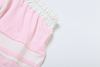 MB1105 Zipper Crop Top and Mini Skirt Set